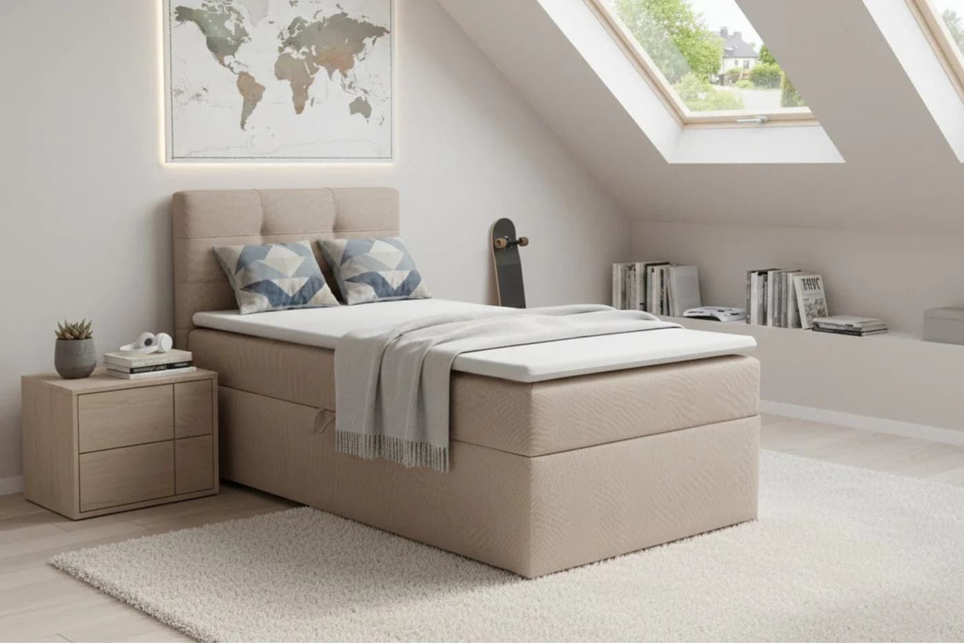 Deine Möbel 24 Boxspringbett FLO mit Bettkasten und Matratzenwahl