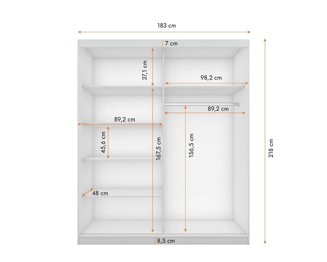 Deine Möbel 24 Schlafzimmer-Set HEAVEN MULTI 5-tlg. mit LED & Spiegeltüren - Bild 4