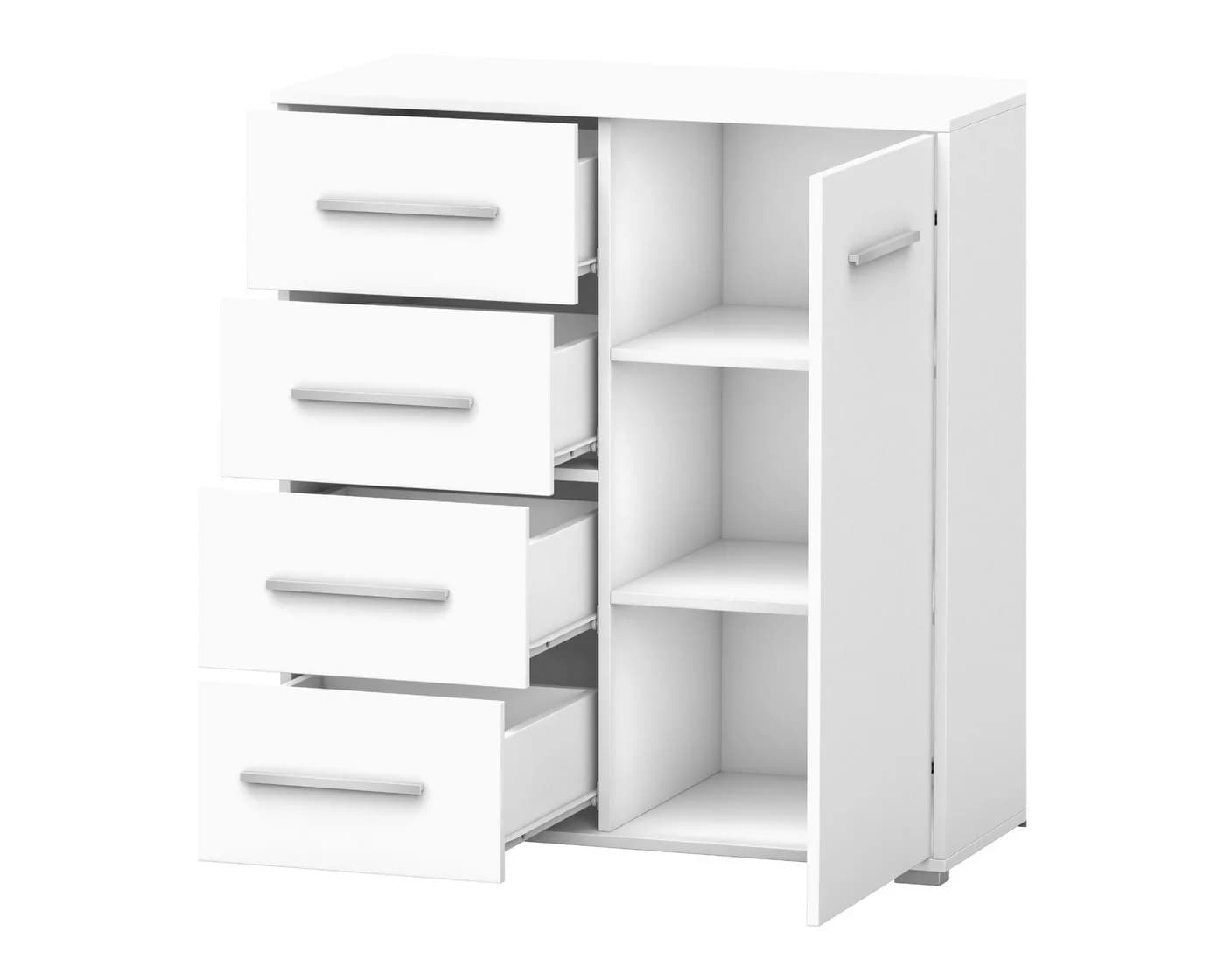 Deine Möbel 24 Kommode FAMI mini 90 cm Weiß Matt-Optik - Bild 5