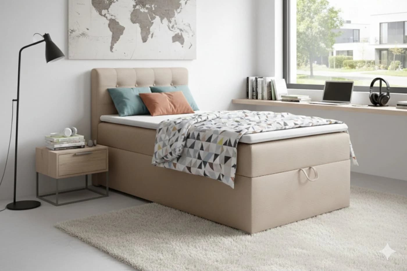 Deine Möbel 24 Boxspringbett TEEN 3 mit Bettkasten und Matratze