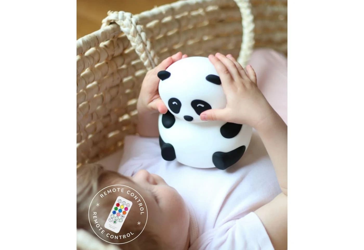 Rabbit & Friends LED Nachtlicht Panda Silikon Lampe mit Fernbedienung - Bild 4