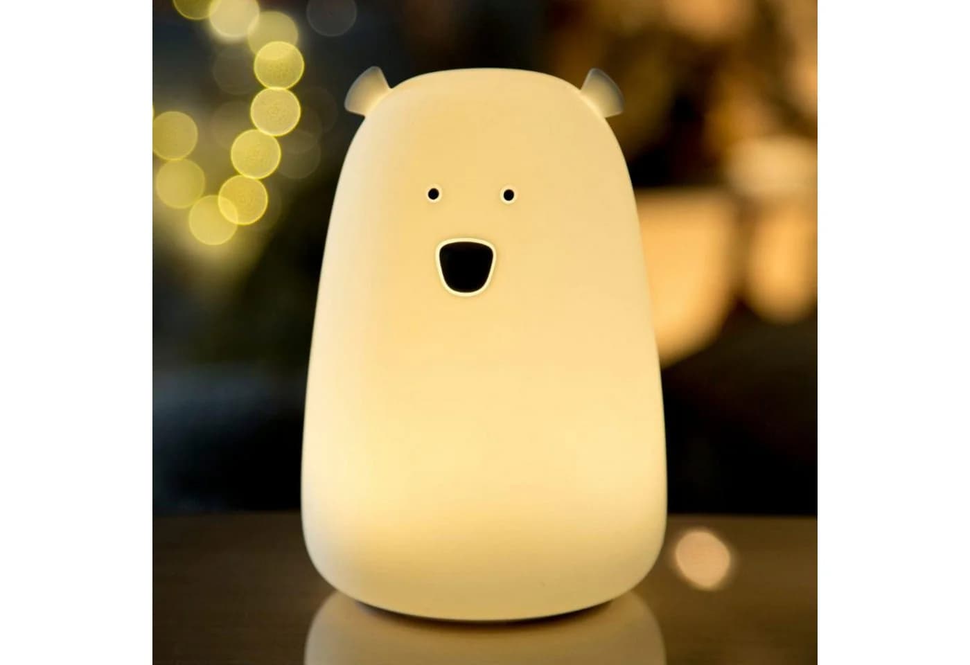 Rabbit & Friends LED Nachtlicht Bär Silikon Lampe mit Fernbedienung Weiß