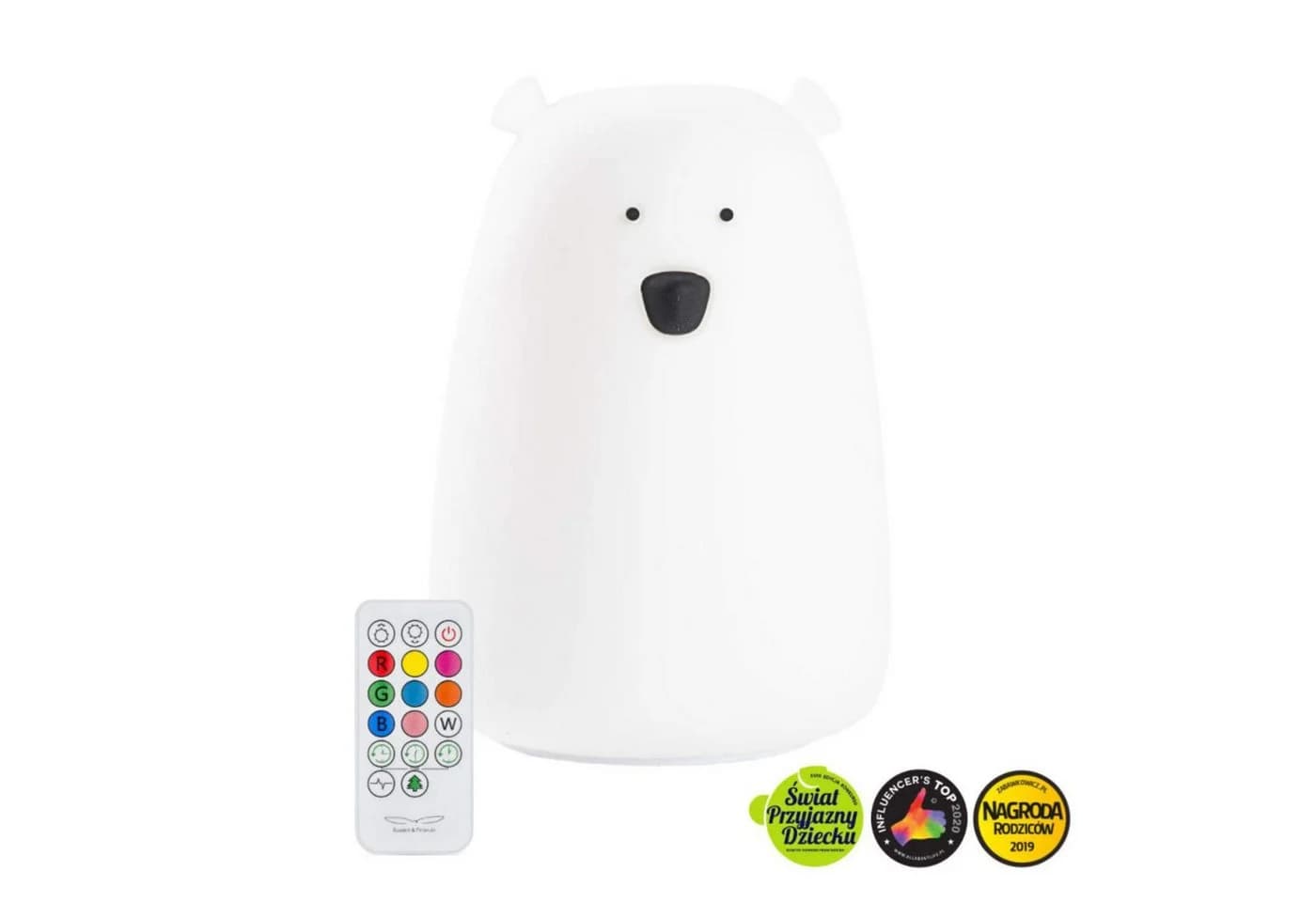 Rabbit & Friends LED Nachtlicht Bär Silikon Lampe mit Fernbedienung Weiß - Bild 2