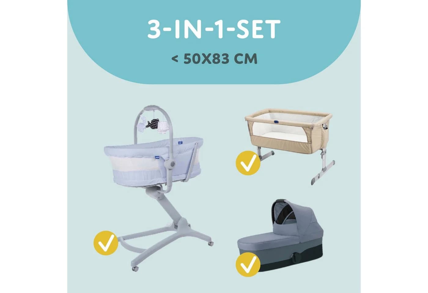 Totsy Baby Spannbettlaken Set 83x50 cm mit Matratzenschoner
