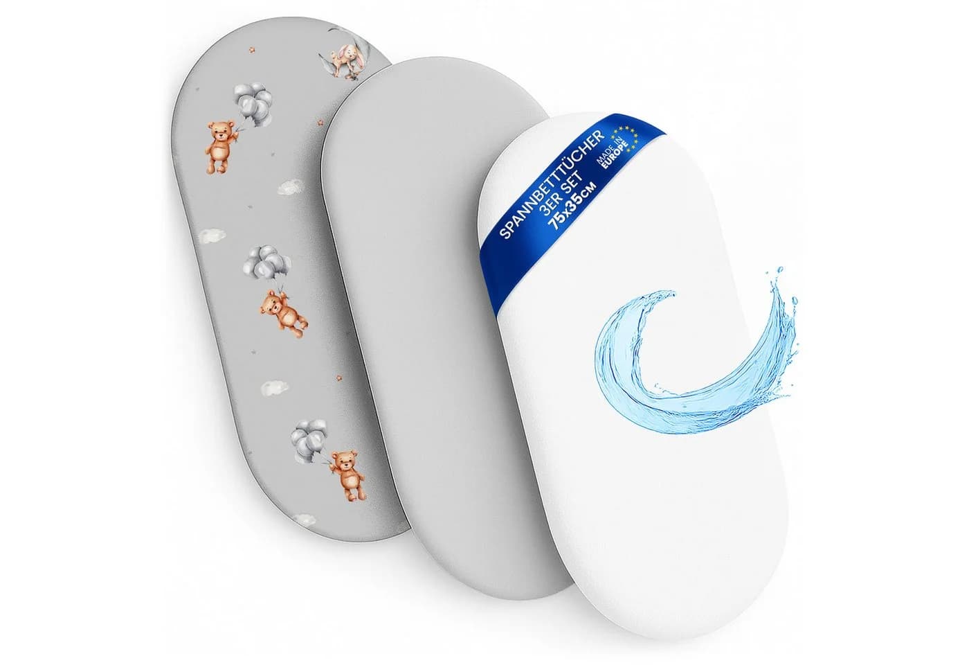 Totsy Baby Spannbettlaken Set Kinderwagen mit wasserdichtem Matratzenschoner - Bild 2