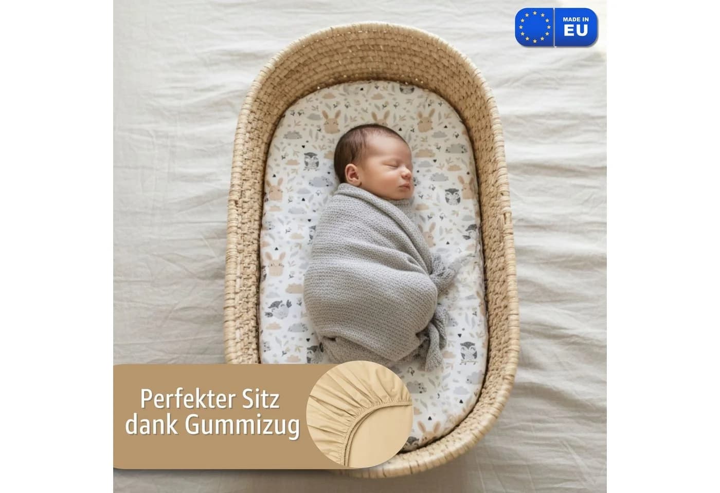Totsy Baby Spannbettlaken Set Kinderwagen mit wasserdichtem Matratzenschoner - Bild 3