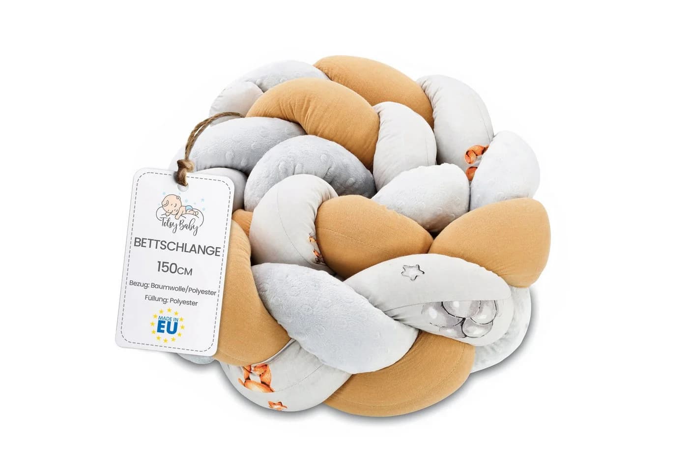 Totsy Baby Bettnestchen Bettschlange Kuschelkissen Beige - Bild 2