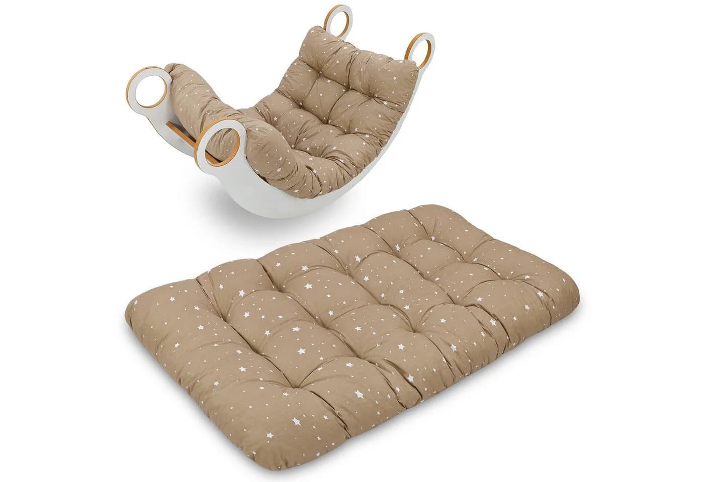 Totsy Baby Bodenkissen Beige/Weiß Sternchen Krabbeldecke - Bild 2