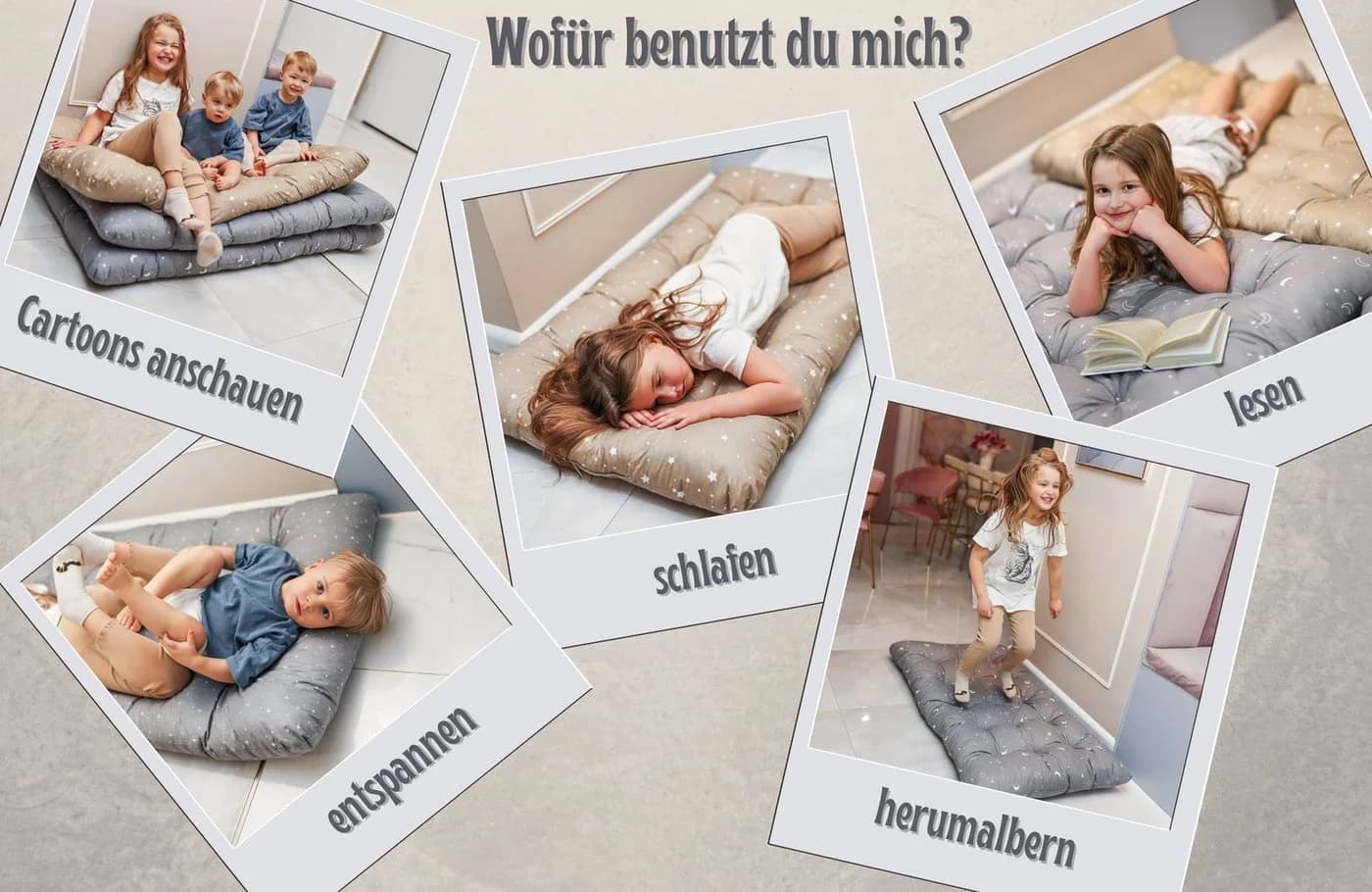 Totsy Baby Bodenkissen Beige/Weiß Sternchen Krabbeldecke - Bild 5