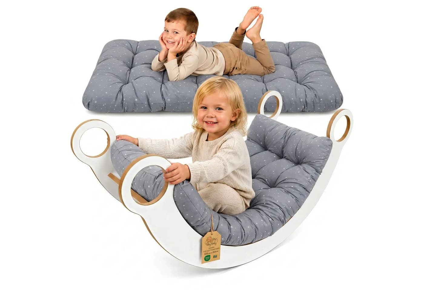 Totsy Baby Bodenkissen Grau Krabbeldecke Kletterbogen - Bild 2