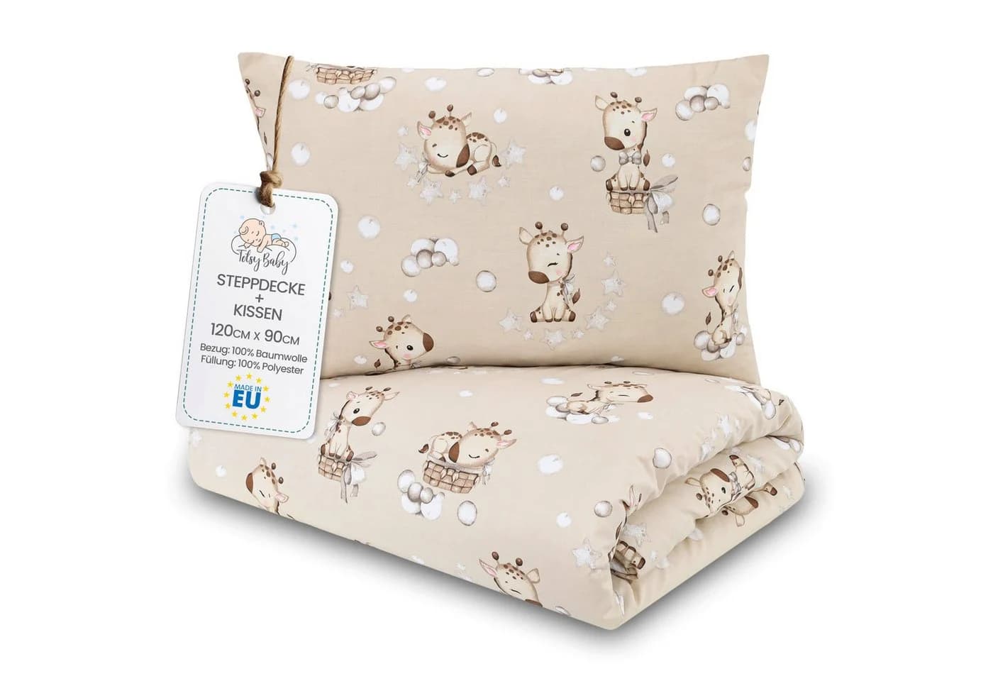 Amazinggirl Kinder-Bettset mit Giraffen-Motiv Baumwolle Polyester - Bild 2