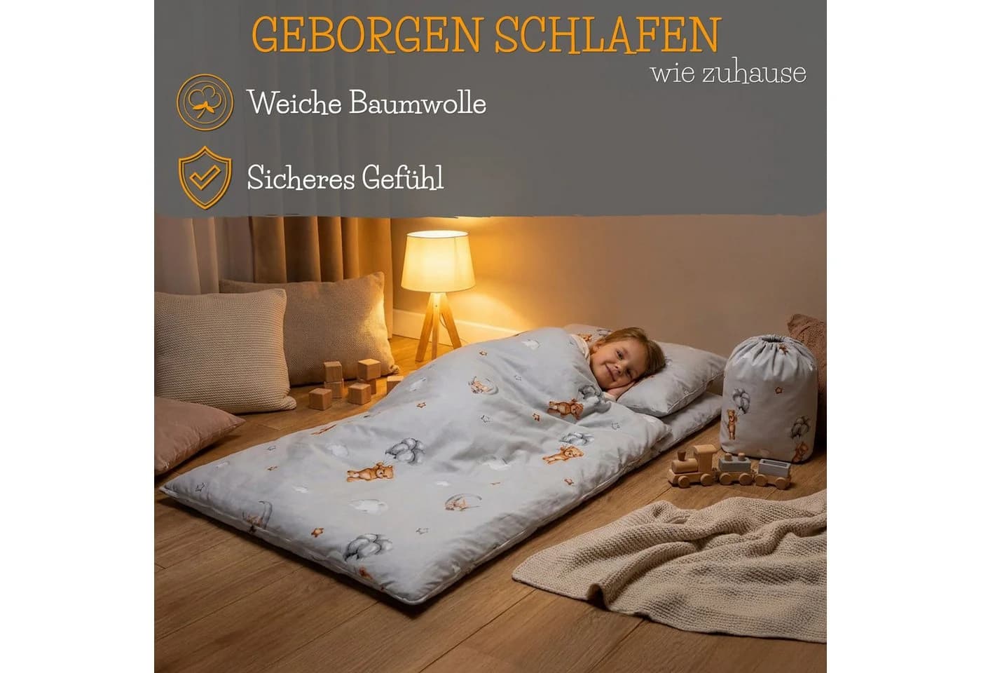 Totsy Baby Kinderschlafsack mit Kissen & Reißverschluss grau - Bild 3