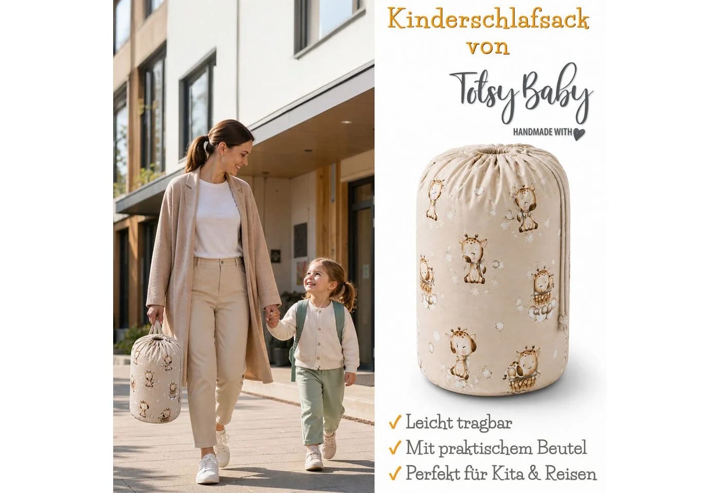 Totsy Baby Kinderschlafsack mit Kissen & Reißverschluss grau - Bild 4