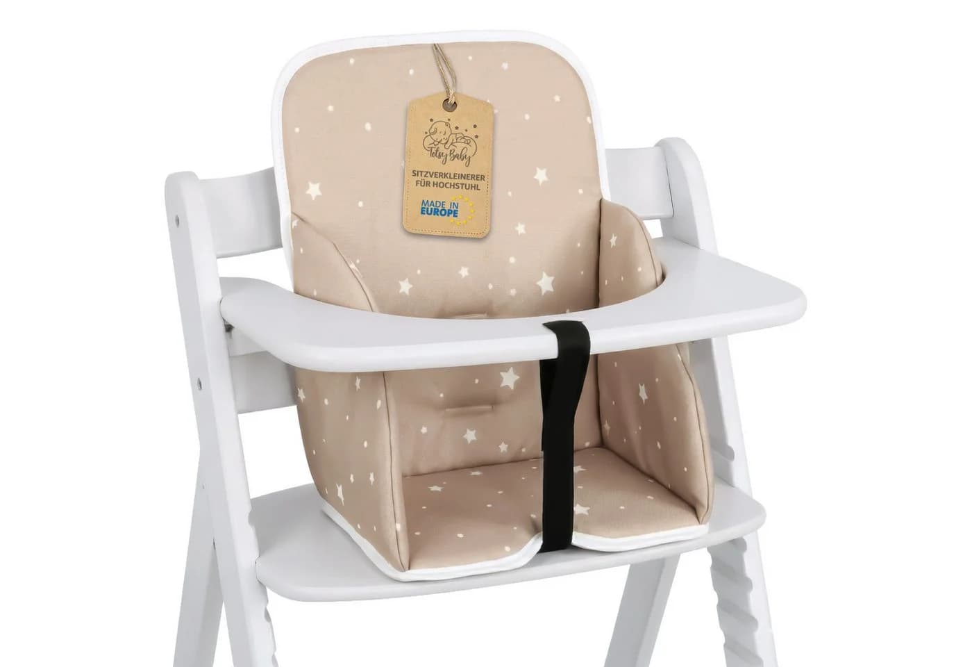 Totsy Baby Sitzverkleinerer Hochstuhl Beige/Weiß mit Sternen - Bild 2