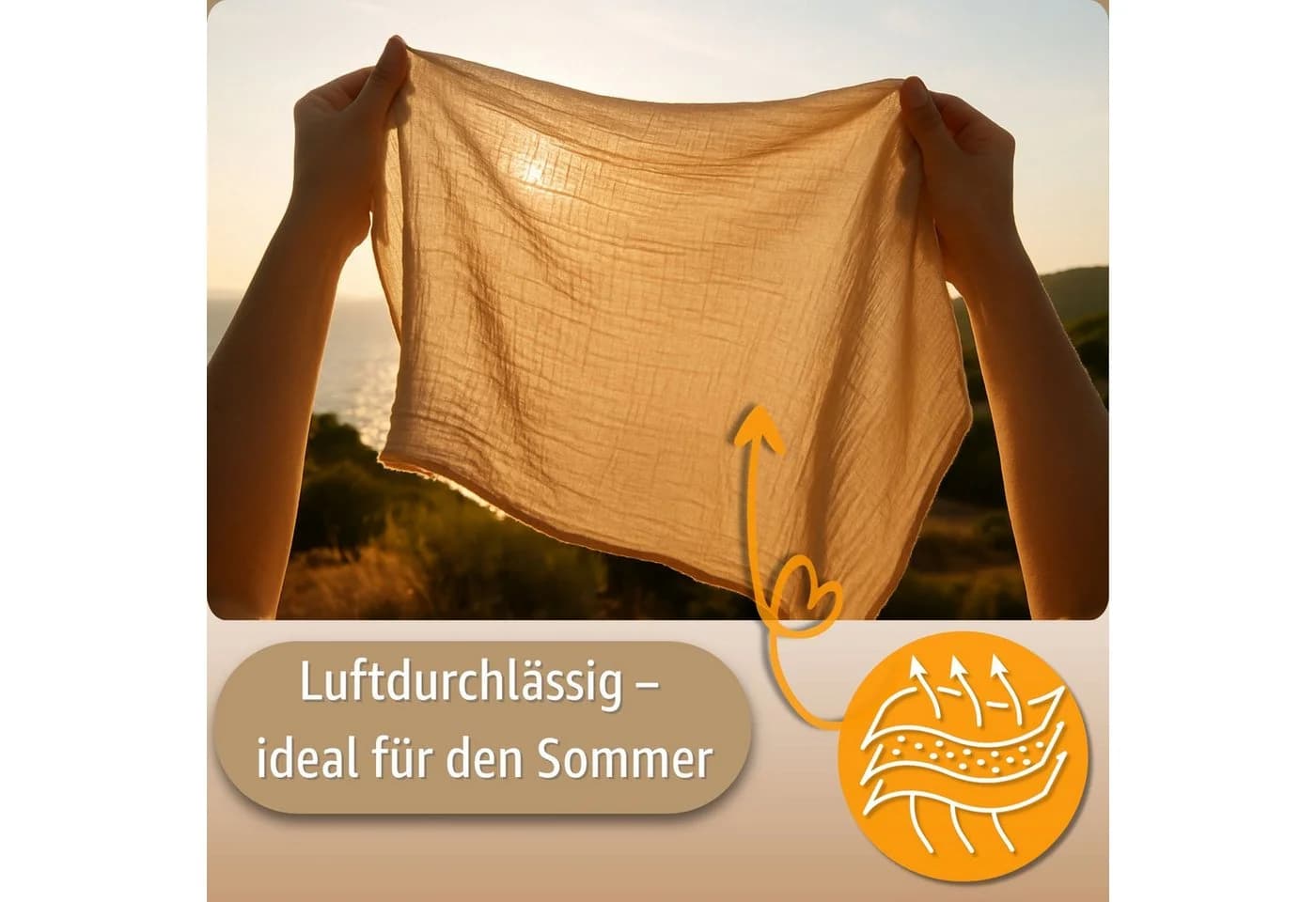 Totsy Baby Einschlagdecke Musselin 90x90 cm Beige - Bild 5