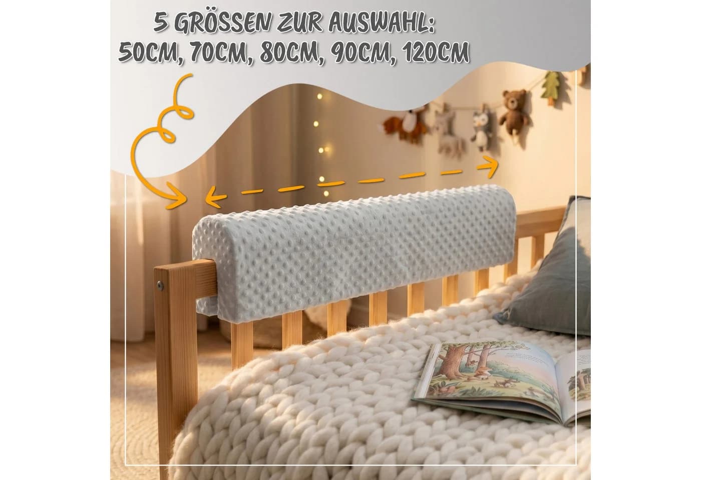 Totsy Baby Bettschutzgitter Bezug Beige/Braun für Kinderbett - Bild 3