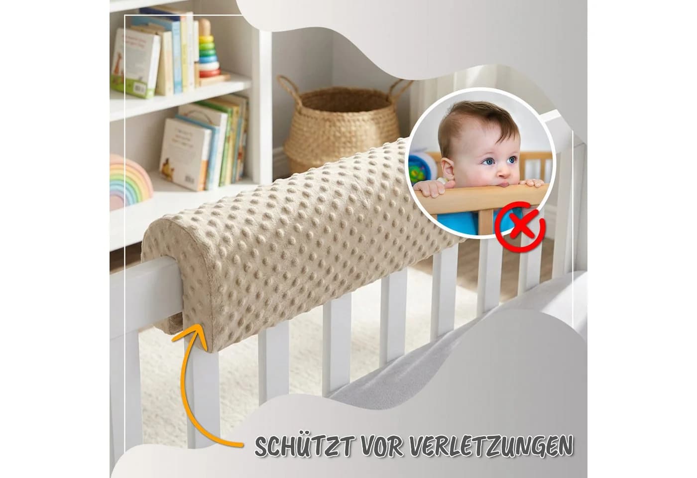 Totsy Baby Bettschutzgitter Bezug Beige/Braun für Kinderbett - Bild 4