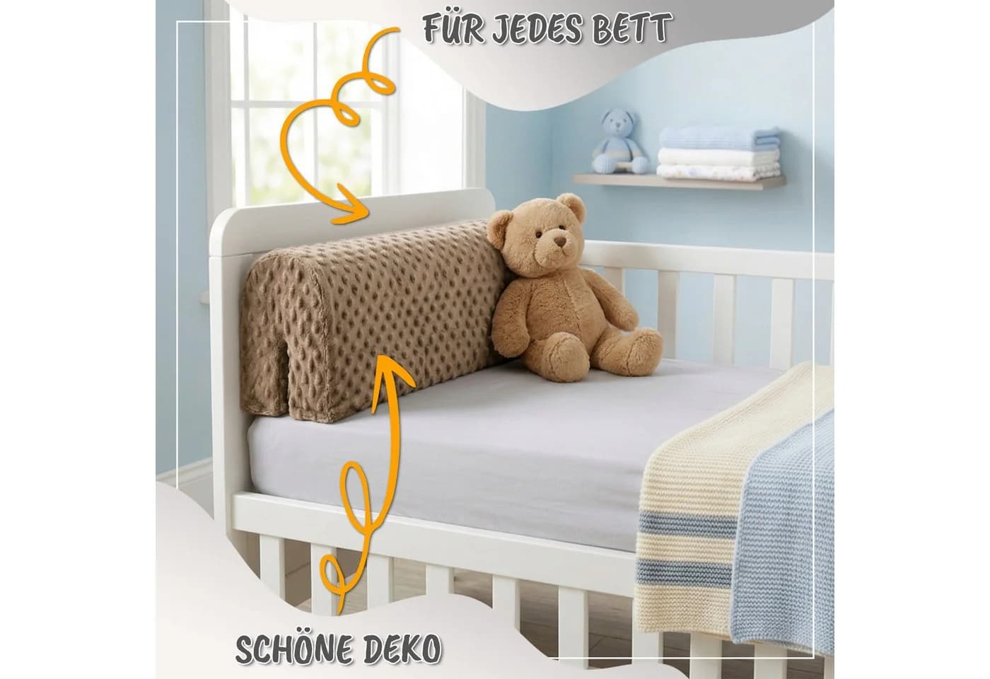 Totsy Baby Bettschutzgitter Bezug Beige/Braun für Kinderbett - Bild 5