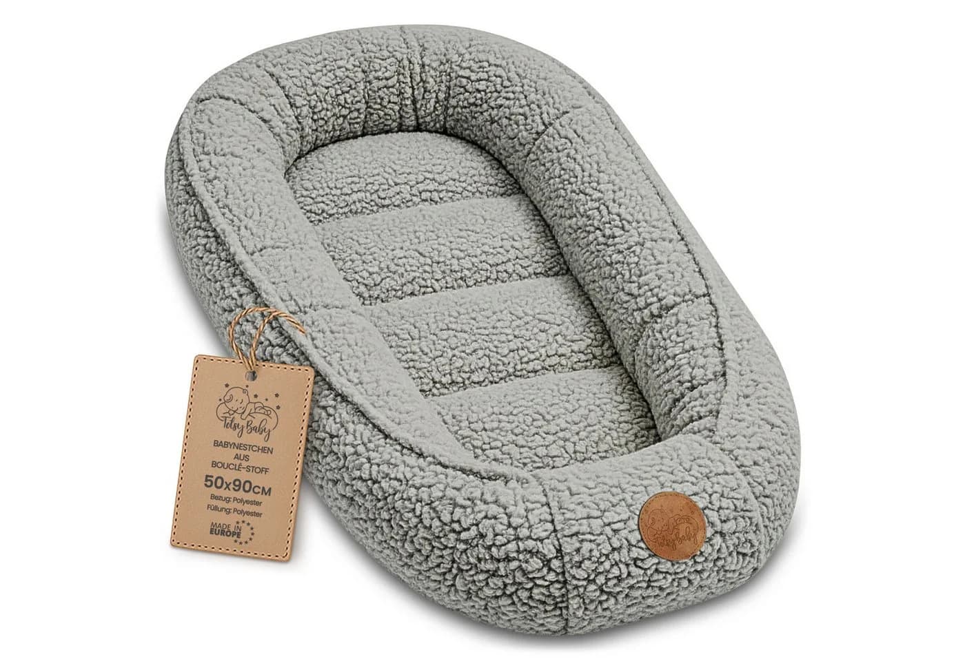 Totsy Baby Kuschelnest Grau - Babynestchen für Neugeborene - Bild 2