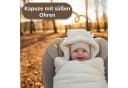 Totsy Baby Einschlagdecke Babyschale Bouclé Beige 90x90 cm Bild 5