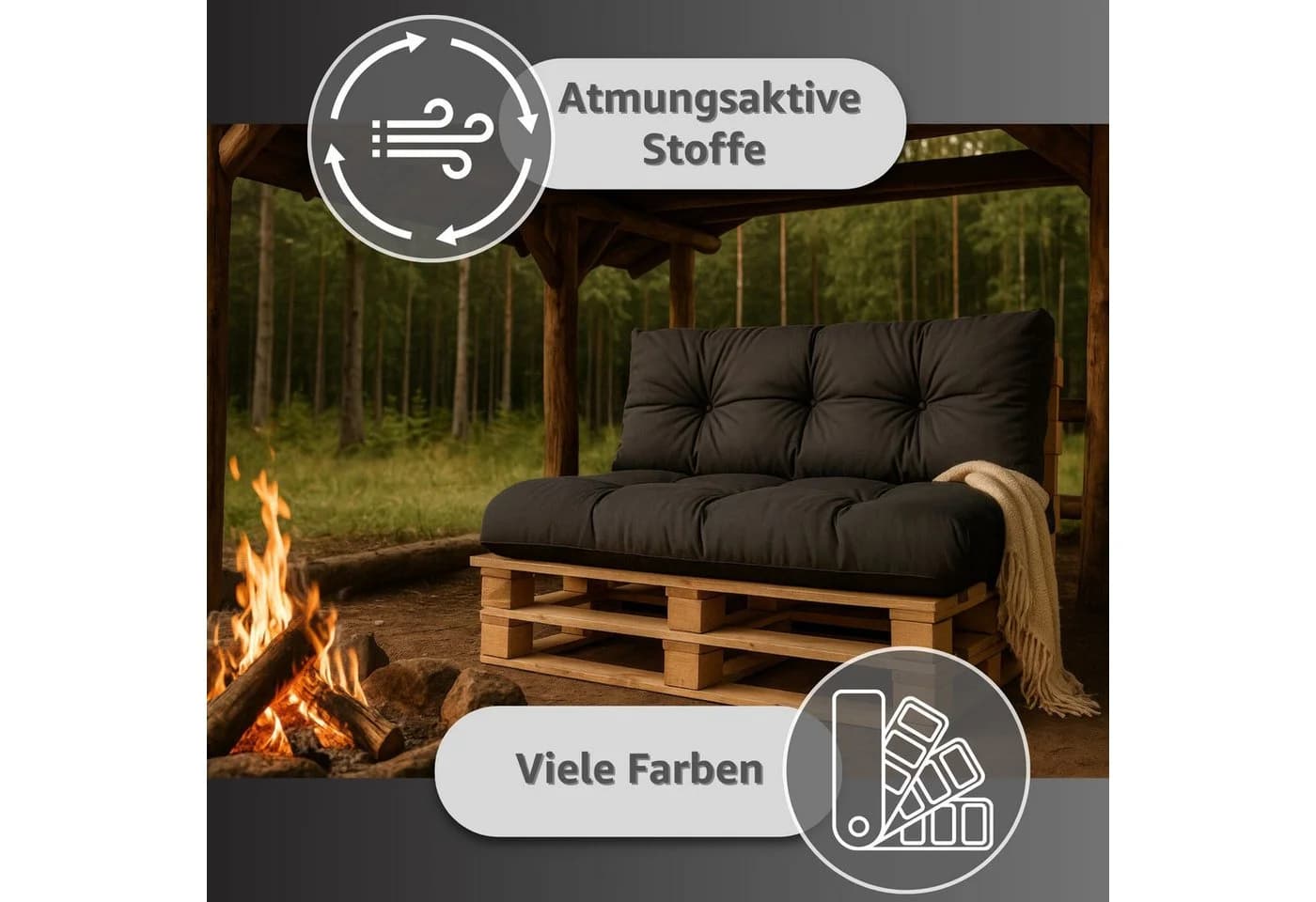 Amazinggirl Palettenkissen Outdoor Beige/Braun UV-beständig - Bild 5