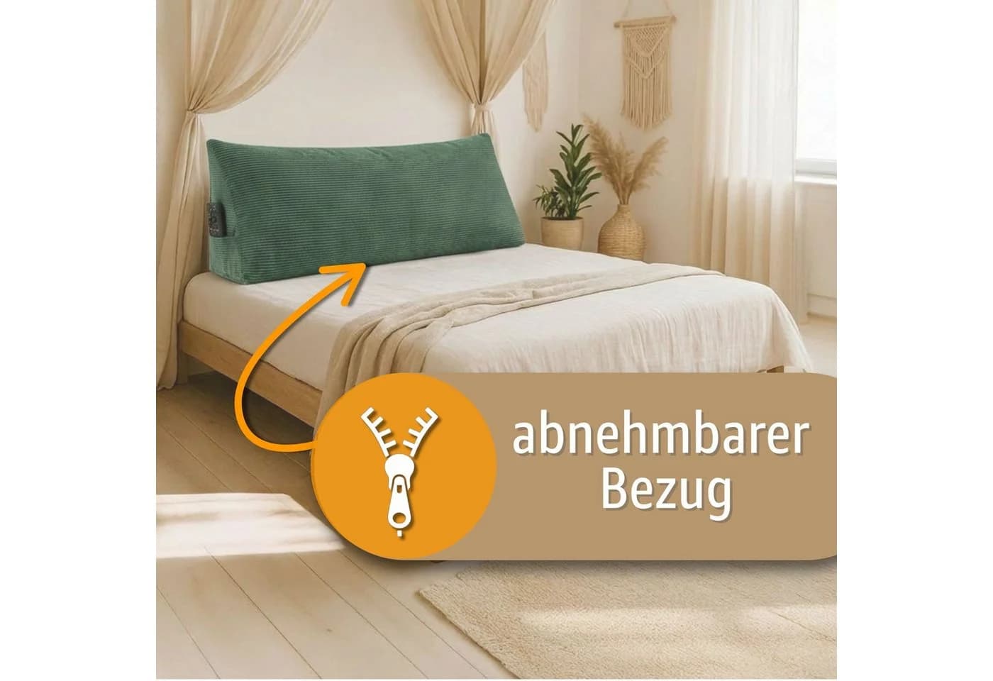 Amazinggirl Kissenbezug für Keilkissen 70 cm Grau Velvet/Cord - Bild 5