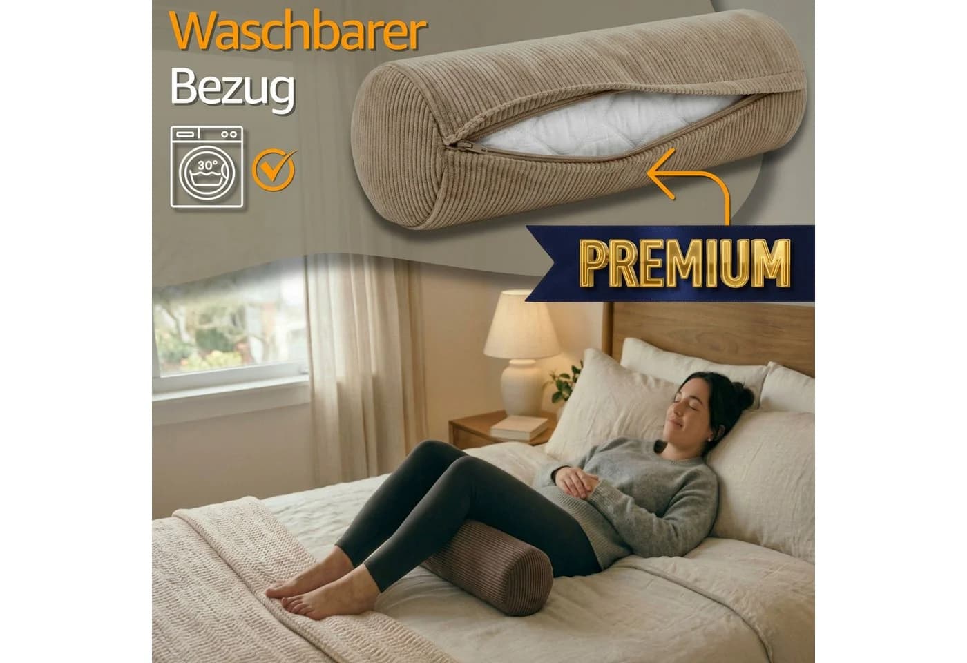 Amazinggirl Nackenrolle mit Bezug Grün - Ergonomische Kissenrolle - Bild 5