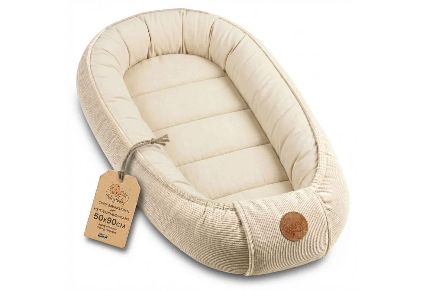 Totsy Baby Kuschelnest Beige Cordstoff - Bild 2