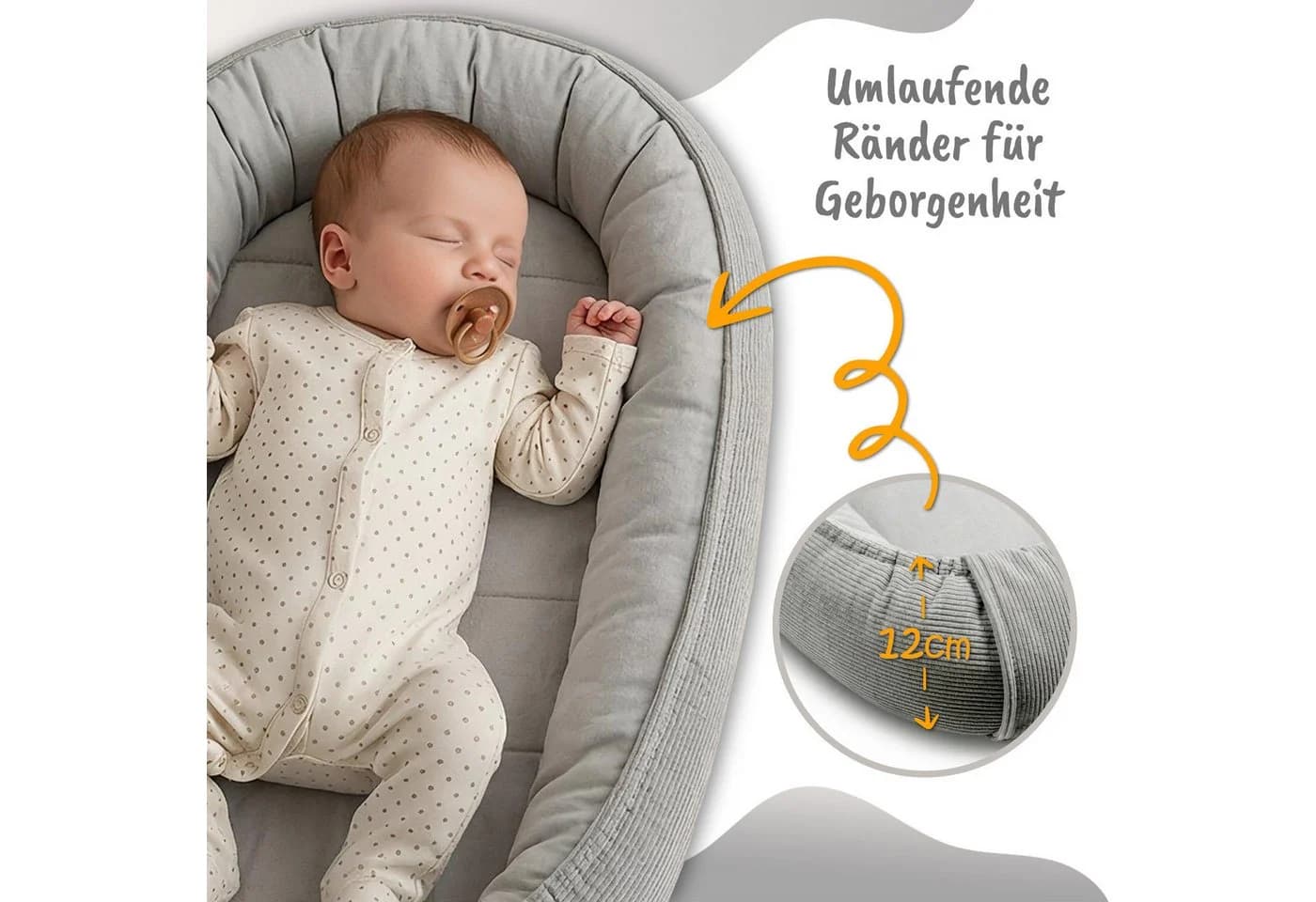 Totsy Baby Kuschelnest Beige Cordstoff - Bild 3