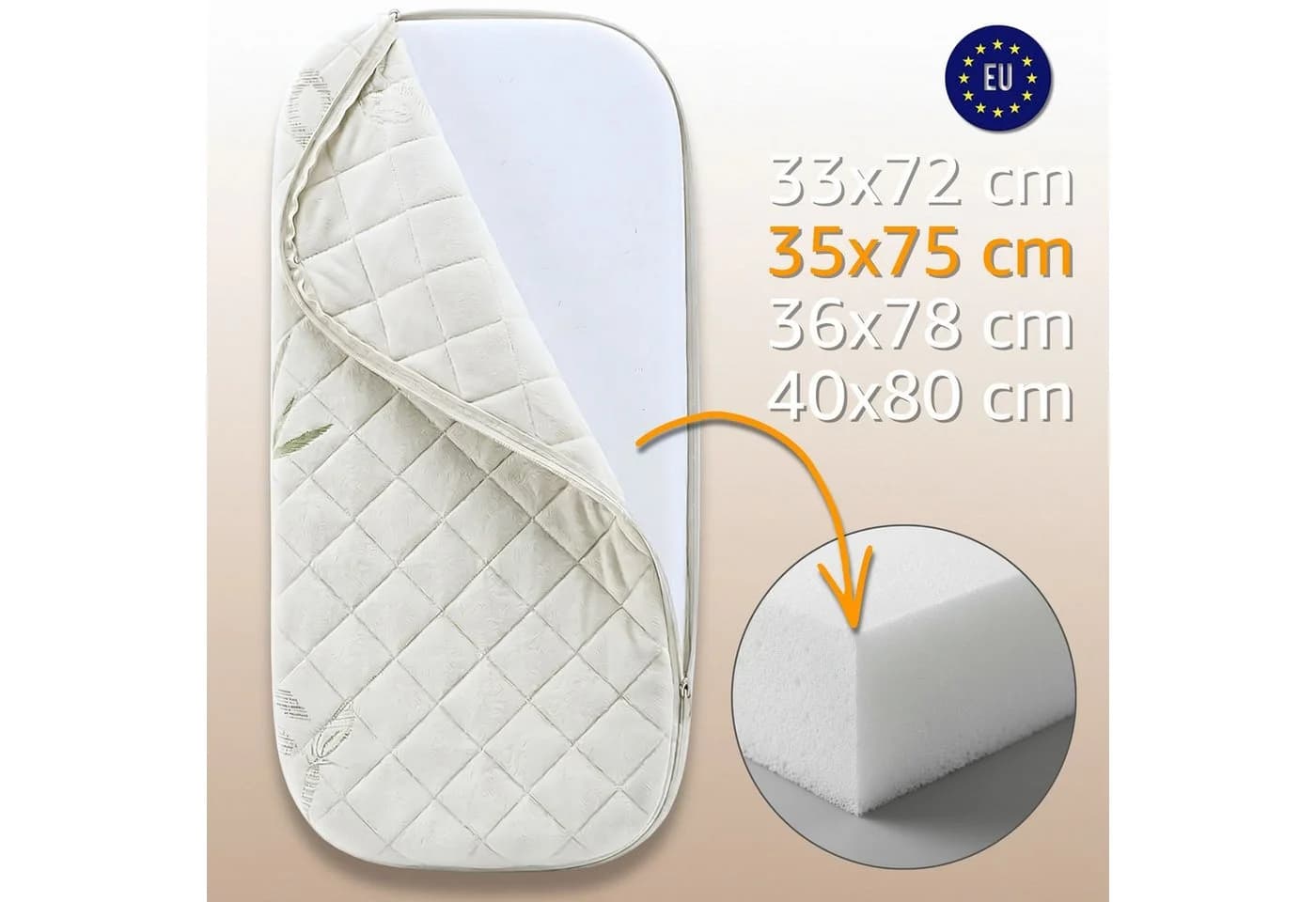 Totsy Baby Babymatratze mit abnehmbarem Bezug für Babybett & Reisebett
