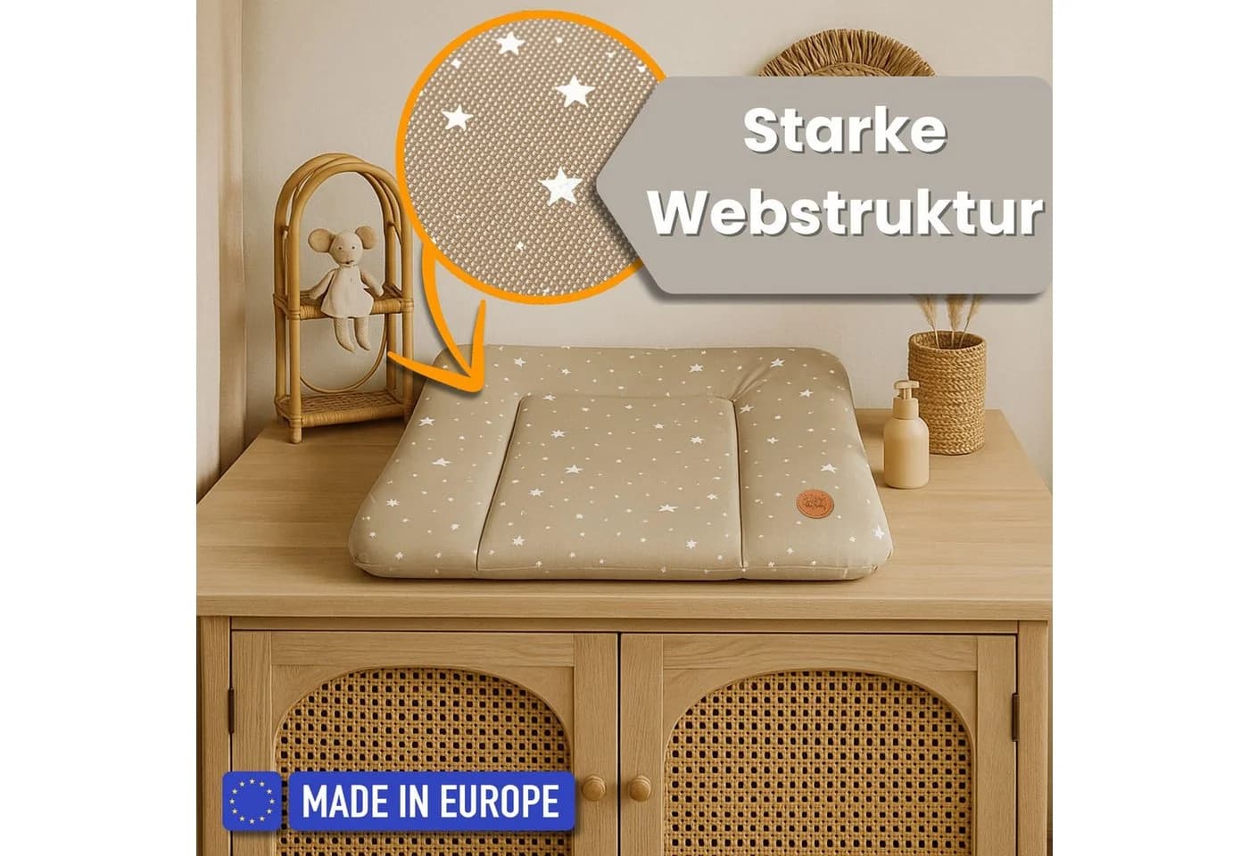 Totsy Baby Wickelauflage wasserdicht und abwaschbar - Wickelmatte weiß - Bild 5