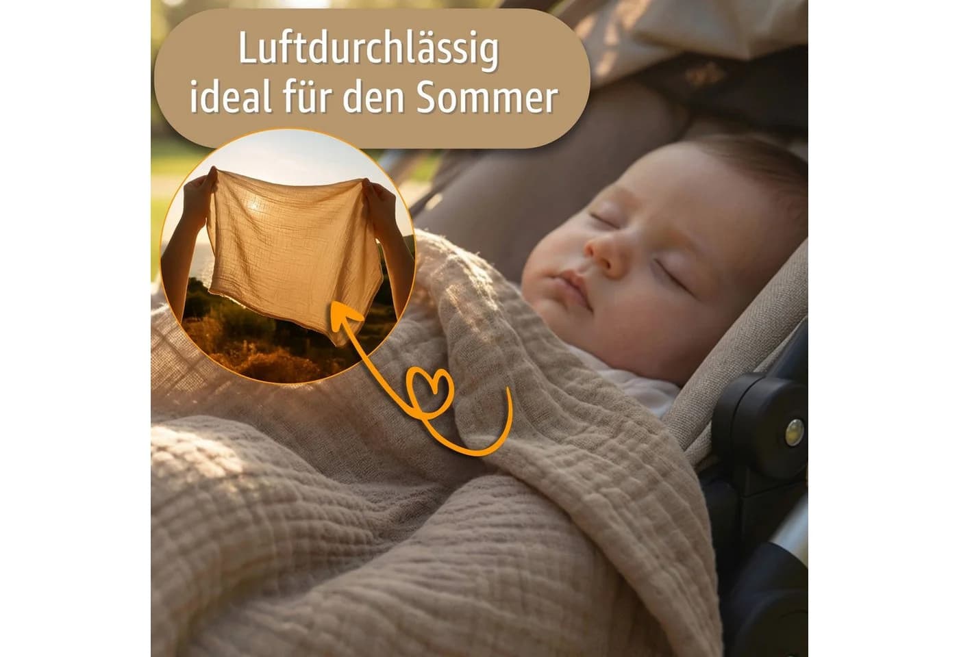 Totsy Baby Musselin Decke 100% Baumwolle Beige 110x120 cm - Bild 4