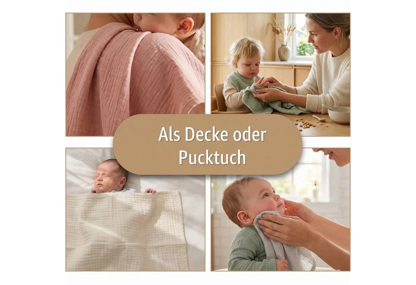 Totsy Baby Musselin Decke 100% Baumwolle Beige 110x120 cm - Bild 5