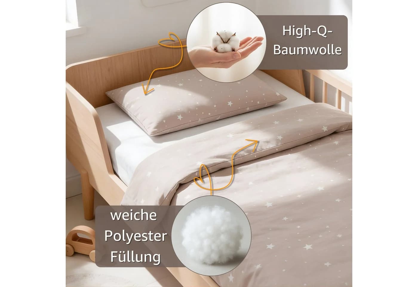 Totsy Baby Babybettwäsche Set aus Baumwolle Braun - Bild 3