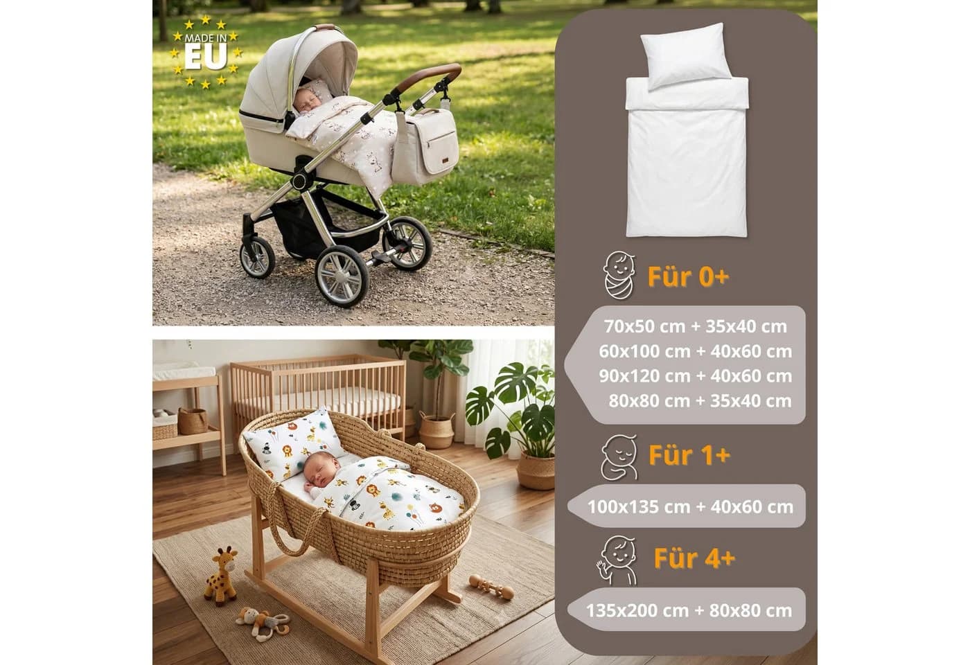 Totsy Baby Babybettwäsche Set aus Baumwolle Braun - Bild 4