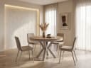 WFL GROUP Esstisch Clara Grau-Beige Rund Ausziehbar Industrial Bild 2