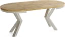 WFL GROUP Esstisch Clara Grau-Beige Rund Ausziehbar Industrial Bild 4