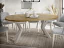 WFL GROUP Esstisch Clara Grau-Beige Rund Ausziehbar Industrial Bild 5