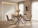 WFL GROUP Esstisch Clara Grau-Beige Industrial Rund Ausziehbar Bild 2