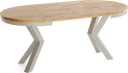 WFL GROUP Esstisch Clara Grau-Beige Industrial Rund Ausziehbar Bild 4