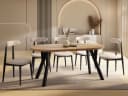 WFL GROUP Esstisch Avero Black ausziehbar rund mit Holzbeinen Bild 4