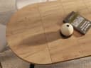 WFL GROUP Esstisch Avero Black ausziehbar rund mit Holzbeinen Bild 5