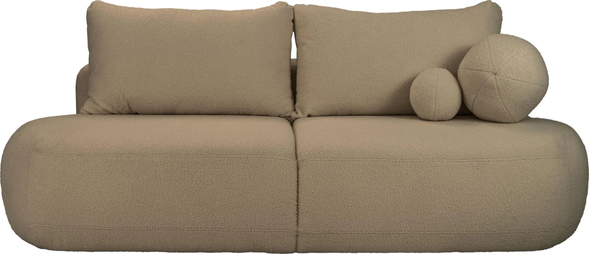 SCHLAFSOFA Bolla 3-Sitzer mit Bettkasten, Camel Dunkelbeige Boucle