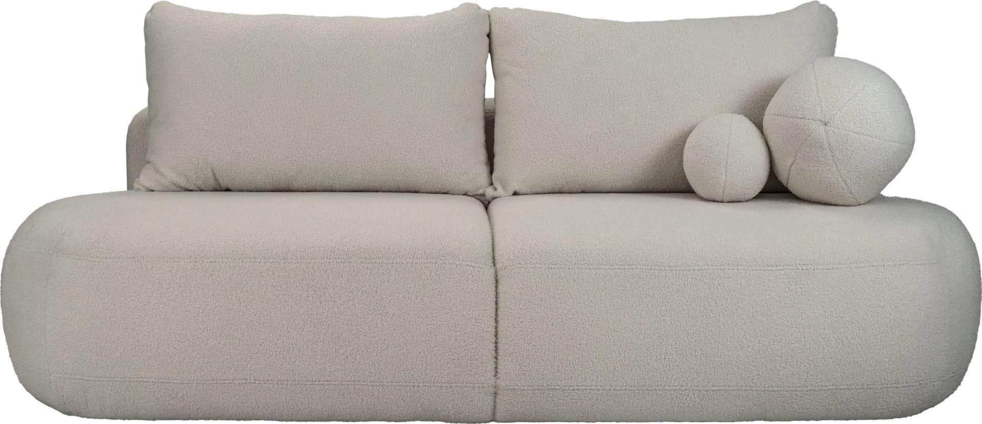SCHLAFSOFA Bolla 3-Sitzer mit Bettkasten, Grau Boucle