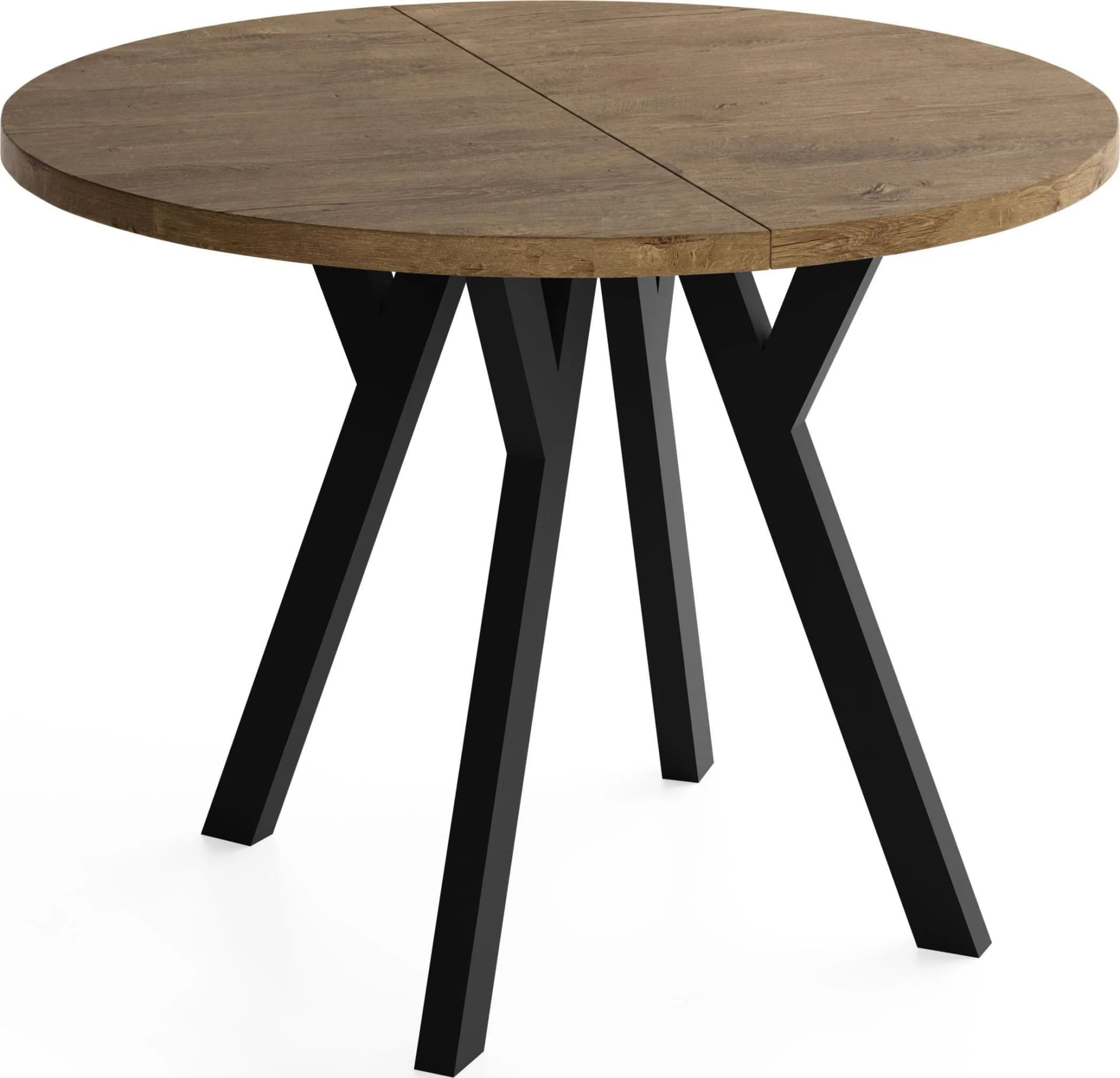 ESSTISCH Vero rund ausziehbar Eiche Braun Rustikal 90-190 cm