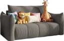 WFL GROUP Kindersofa Lilo Grau Cord mit Schlaffunktion & Bettkasten Bild 1