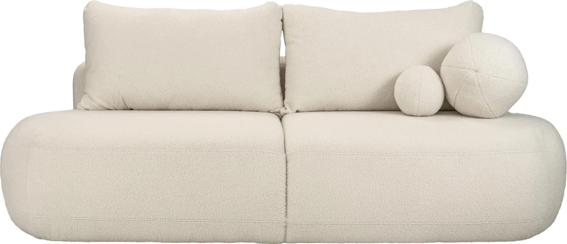 SCHLAFSOFA Bolla 3-Sitzer mit Bettkasten, Creme Boucle