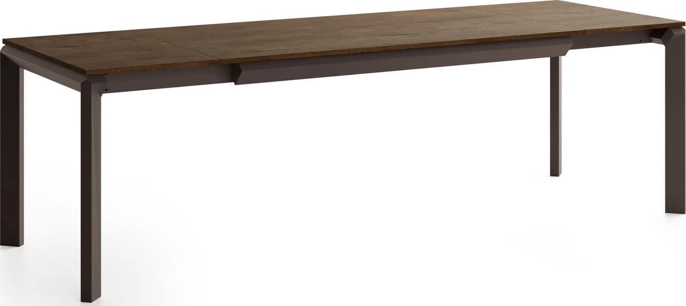 WFL GROUP Esstisch Elan Ausziehbar Braun Metallgestell Modern - Bild 4