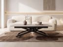 WFL GROUP Couchtisch Axen Ausziehbar Höhenverstellbar Schwarz Beige Bild 2