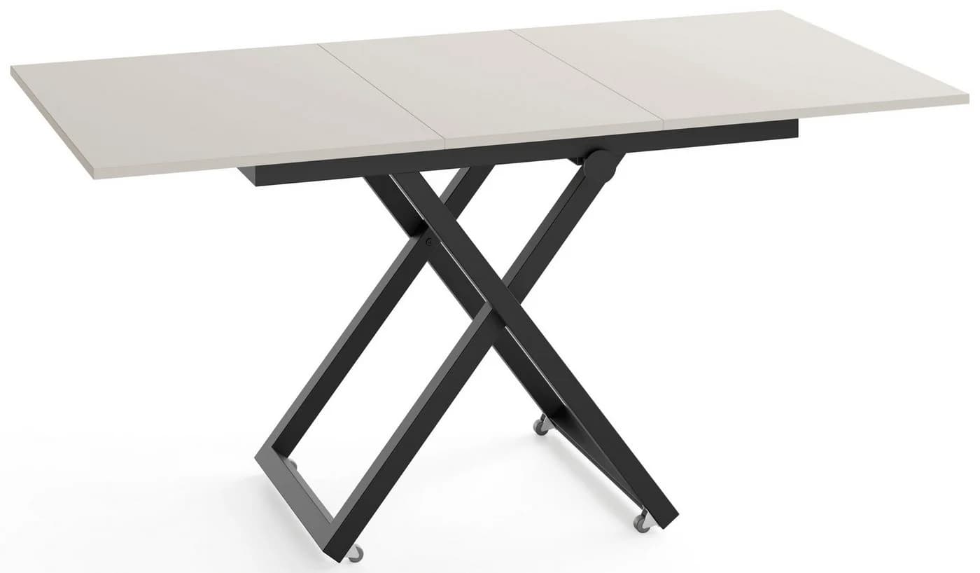 WFL GROUP Couchtisch Axen Ausziehbar Höhenverstellbar Schwarz Beige - Bild 4